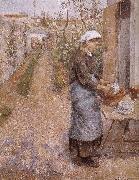 Camille Pissarro woman washing dishes USA oil painting artist